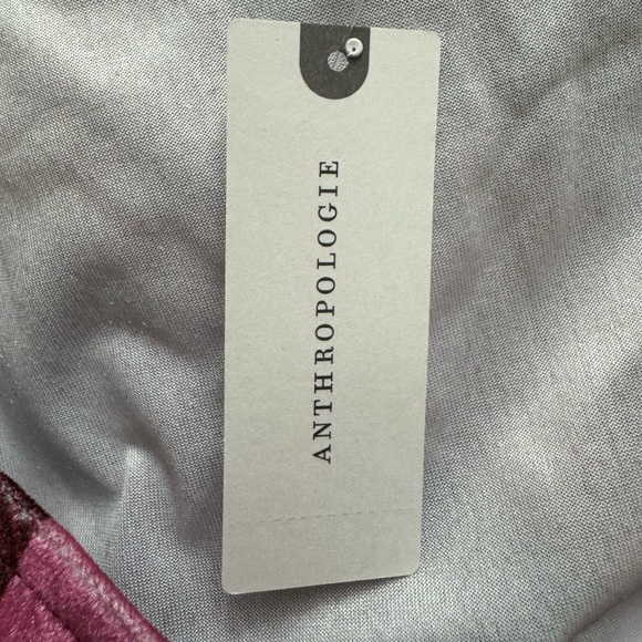 Maeve Checkered Puff Sleeve Velvet Blouse in Pink and Brown - Picture 7 of 8